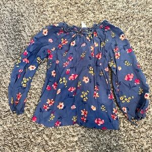 Carters Blue Floral Blouse Girls 7